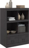 vidaXL - Hoge - kast - 67x39x95 - cm - staal - zwart