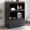 vidaXL - Hoge - kast - 67x39x95 - cm - staal - zwart