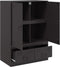 vidaXL - Hoge - kast - 67x39x95 - cm - staal - zwart