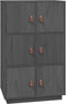 vidaXL - Hoge - kast - 67x40x108,5 - cm - massief - grenenhout - grijs