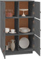 vidaXL - Hoge - kast - 67x40x108,5 - cm - massief - grenenhout - grijs