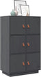 vidaXL - Hoge - kast - 67x40x108,5 - cm - massief - grenenhout - grijs