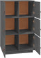 vidaXL - Hoge - kast - 67x40x108,5 - cm - massief - grenenhout - grijs