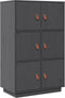 vidaXL - Hoge - kast - 67x40x108,5 - cm - massief - grenenhout - grijs
