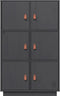 vidaXL - Hoge - kast - 67x40x108,5 - cm - massief - grenenhout - grijs