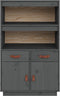 vidaXL - Hoge - kast - 67x40x108,5 - cm - massief - grenenhout - grijs