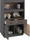 vidaXL - Hoge - kast - 67x40x108,5 - cm - massief - grenenhout - grijs