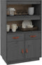 vidaXL - Hoge - kast - 67x40x108,5 - cm - massief - grenenhout - grijs