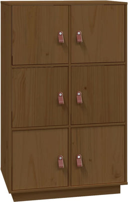vidaXL - Hoge - kast - 67x40x108,5 - cm - massief - grenenhout - honingbruin