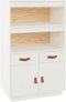 vidaXL - Hoge - kast - 67x40x108,5 - cm - massief - grenenhout - wit
