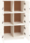 vidaXL - Hoge - kast - 67x40x108,5 - cm - massief - grenenhout - wit