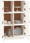 vidaXL - Hoge - kast - 67x40x108,5 - cm - massief - grenenhout - wit