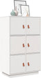 vidaXL - Hoge - kast - 67x40x108,5 - cm - massief - grenenhout - wit