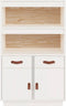vidaXL - Hoge - kast - 67x40x108,5 - cm - massief - grenenhout - wit