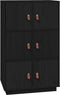 vidaXL - Hoge - kast - 67x40x108,5 - cm - massief - grenenhout - zwart