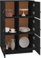 vidaXL - Hoge - kast - 67x40x108,5 - cm - massief - grenenhout - zwart