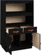 vidaXL - Hoge - kast - 67x40x108,5 - cm - massief - grenenhout - zwart