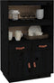 vidaXL - Hoge - kast - 67x40x108,5 - cm - massief - grenenhout - zwart