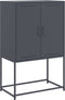 vidaXL - Hoge - kast - 68,5x38,5x107 - cm - staal - antracietkleurig