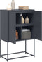vidaXL - Hoge - kast - 68,5x38,5x107 - cm - staal - antracietkleurig