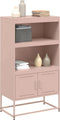 vidaXL - Hoge - kast - 68,5x38,5x107 - cm - staal - mosterdgeel