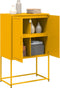 vidaXL - Hoge - kast - 68,5x38,5x107 - cm - staal - mosterdgeel