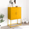 vidaXL - Hoge - kast - 68,5x38,5x107 - cm - staal - mosterdgeel