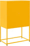 vidaXL - Hoge - kast - 68,5x38,5x107 - cm - staal - mosterdgeel