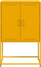 vidaXL - Hoge - kast - 68,5x38,5x107 - cm - staal - mosterdgeel
