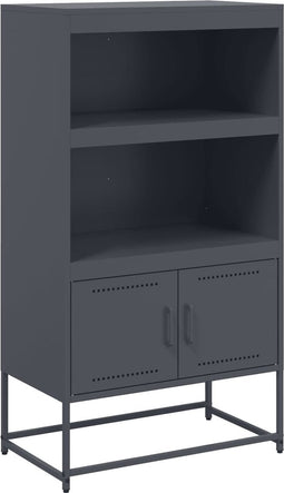 vidaXL - Hoge - kast - 68,5x38,5x107 - cm - staal - olijfgroen