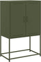 vidaXL - Hoge - kast - 68,5x38,5x107 - cm - staal - olijfgroen