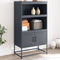 vidaXL - Hoge - kast - 68,5x38,5x107 - cm - staal - olijfgroen