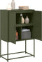 vidaXL - Hoge - kast - 68,5x38,5x107 - cm - staal - olijfgroen