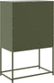 vidaXL - Hoge - kast - 68,5x38,5x107 - cm - staal - olijfgroen