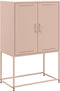 vidaXL - Hoge - kast - 68,5x38,5x107 - cm - staal - roze