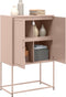 vidaXL - Hoge - kast - 68,5x38,5x107 - cm - staal - roze