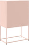vidaXL - Hoge - kast - 68,5x38,5x107 - cm - staal - roze