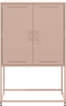 vidaXL - Hoge - kast - 68,5x38,5x107 - cm - staal - roze
