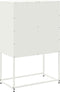 vidaXL - Hoge - kast - 68,5x38,5x107 - cm - staal - wit