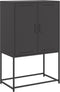 vidaXL - Hoge - kast - 68,5x38,5x107 - cm - staal - zwart