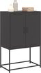 vidaXL - Hoge - kast - 68,5x38,5x107 - cm - staal - zwart
