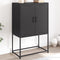 vidaXL - Hoge - kast - 68,5x38,5x107 - cm - staal - zwart
