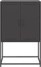 vidaXL - Hoge - kast - 68,5x38,5x107 - cm - staal - zwart