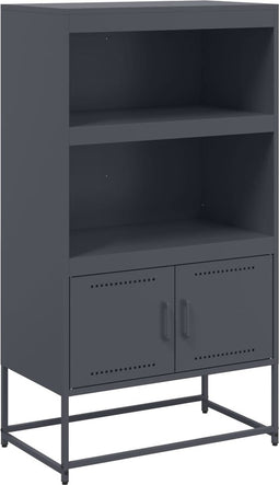 vidaXL - Hoge - kast - 68,5x38,5x123,5 - cm - staal - antracietkleurig