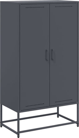 vidaXL - Hoge - kast - 68,5x38,5x123,5 - cm - staal - antracietkleurig