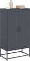vidaXL - Hoge - kast - 68,5x38,5x123,5 - cm - staal - antracietkleurig