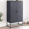 vidaXL - Hoge - kast - 68,5x38,5x123,5 - cm - staal - antracietkleurig