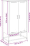 vidaXL - Hoge - kast - 68,5x38,5x123,5 - cm - staal - antracietkleurig