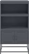 vidaXL - Hoge - kast - 68,5x38,5x123,5 - cm - staal - antracietkleurig