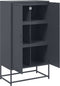 vidaXL - Hoge - kast - 68,5x38,5x123,5 - cm - staal - antracietkleurig